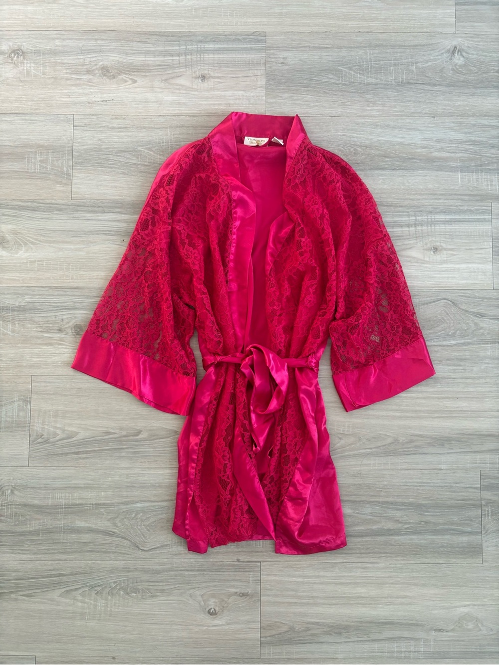 Vintage Gold Label Victoria's Secret Lace Robe in Pink Size